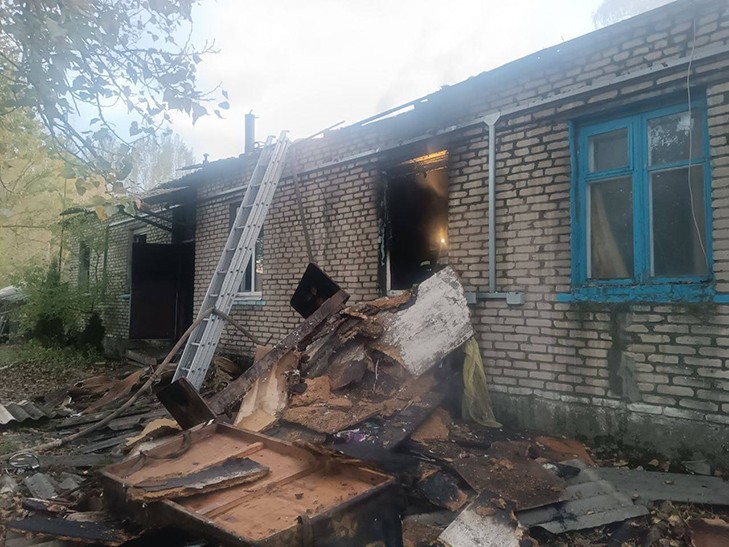 В Слуцке горел одноэтажный жилой дом