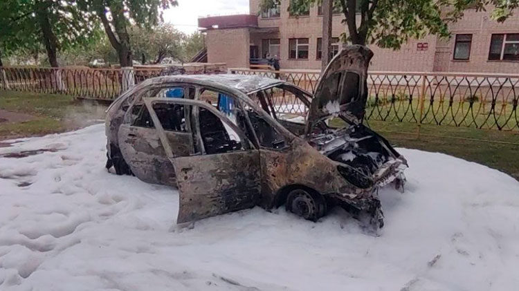 В Слуцком районе горела машина