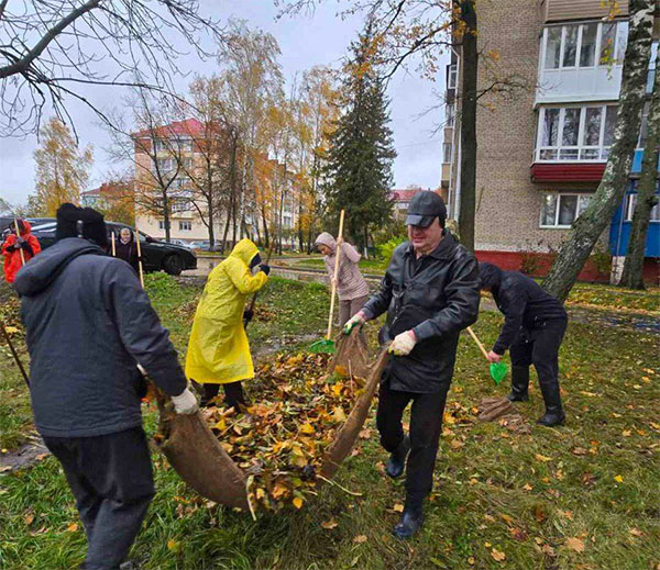 Специалисты управления по труду, занятости и социальной защите Слуцкого райисполкома приняли участие в республиканском субботнике