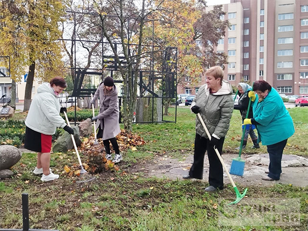 Сотрудники библиотеки и кадеты навели порядок на месте памятного знака узникам Слуцкого гетто